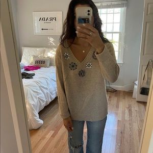 J Crew Lambswool Vneck Sweater